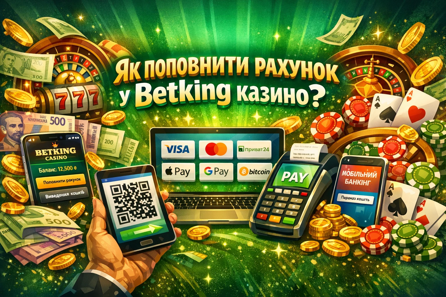 Поповнити рахунок у Betking казино
