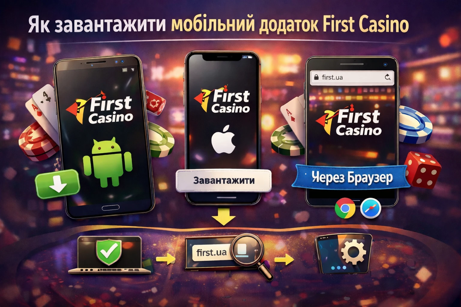 Як завантажити мобільний додаток First Casino