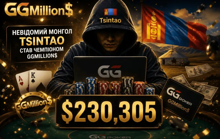 Невідомий монгол Tsintao виграв $230,305 в GGMillion$
