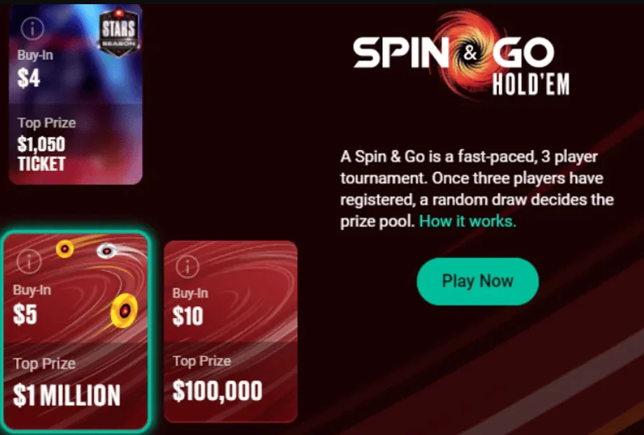 На PokerStars гравець в Spin&Go виграв $1,000,000