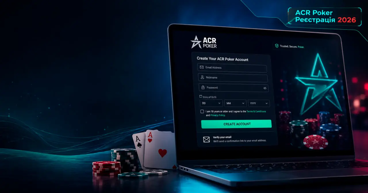 Реєстрація в ACR Poker 2026