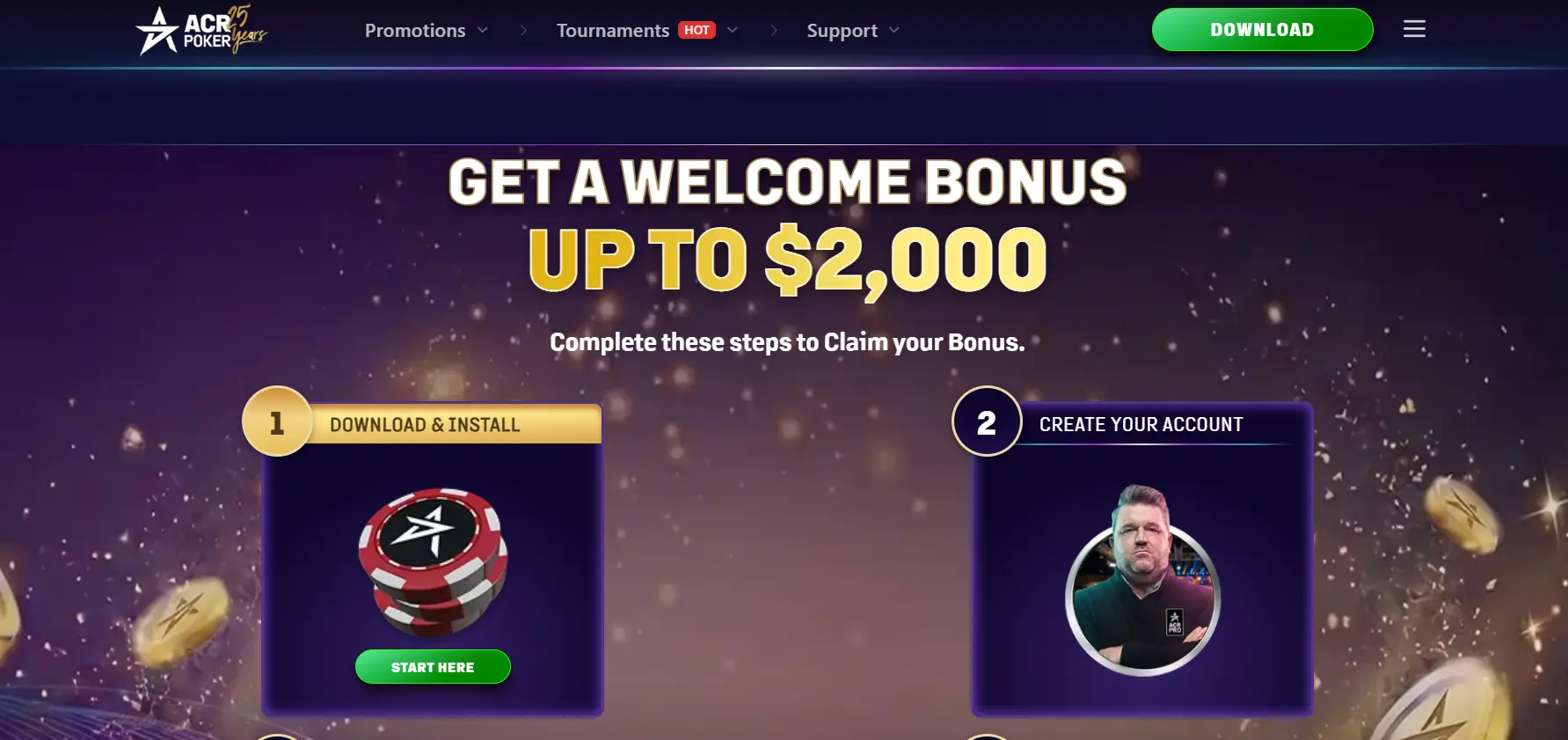 Промокод і бонус при реєстрації ACR Poker
